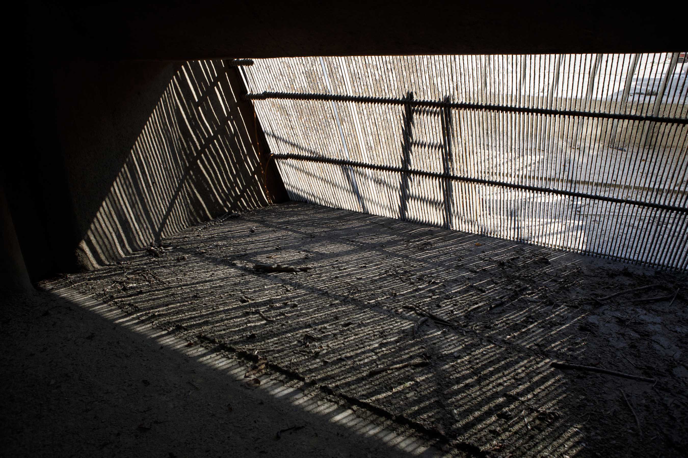 Empty riverbed with infrastructure